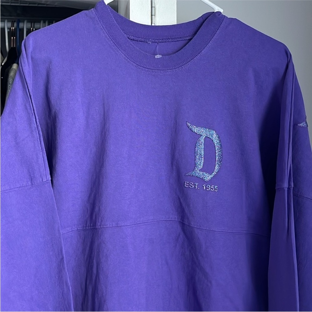 NWOT Disneyland Spirit Jersey Potion Purple Glitter Oversized Pullover Shirt - Picture 6 of 9
